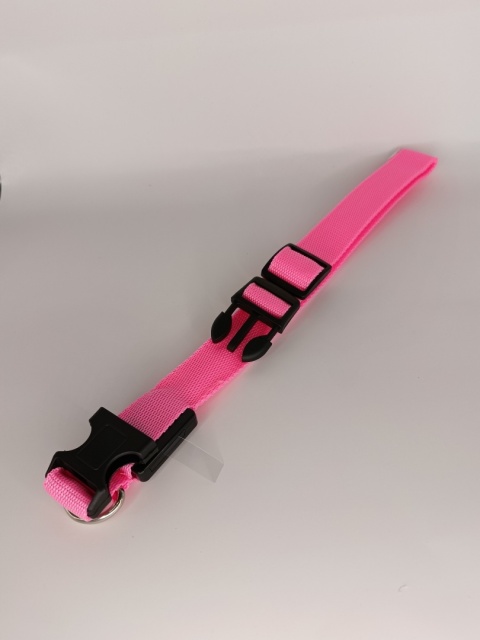Obroża LED dla psa świecąca – różowa, regulowana 46–52 cm