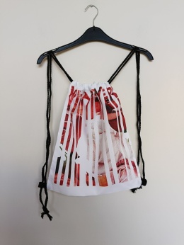 Plecak worek damski „Whatever” kwiatowy – lekki plecak na sznurkach