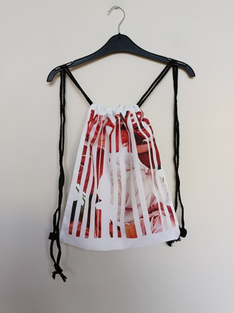 Plecak worek damski „Whatever” kwiatowy – lekki plecak na sznurkach