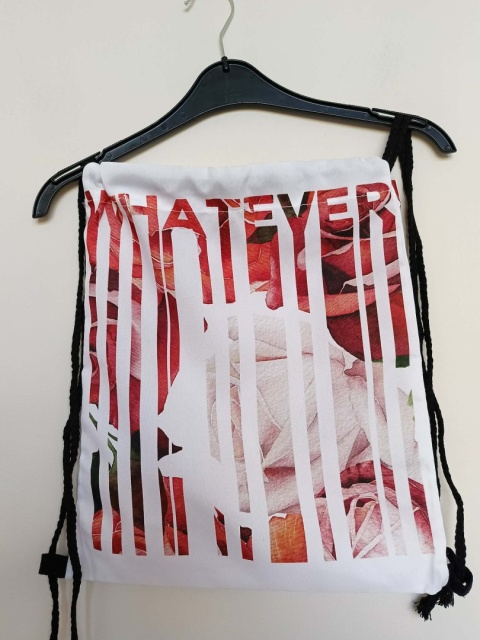 Plecak worek damski „Whatever” kwiatowy – lekki plecak na sznurkach