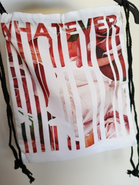 Plecak worek damski „Whatever” kwiatowy – lekki plecak na sznurkach