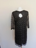 Czarna sukienka damska koronkowa Miss Classic elegancka rękaw 3/4 rozmiar 50 nowa z metką