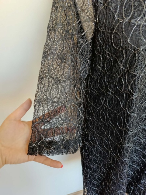 Czarna sukienka damska koronkowa Miss Classic elegancka rękaw 3/4 rozmiar 50 nowa z metką