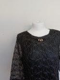 Czarna sukienka damska koronkowa Miss Classic elegancka rękaw 3/4 rozmiar 50 nowa z metką