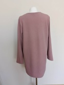 Różowy kardigan damski narzutka z kieszenią długi rękaw oversize