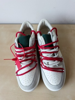 Sneakersy damskie biało-szare z czerwonymi sznurówkami r. 38 wkładka 24,5 cm nowe