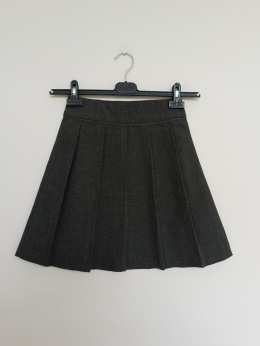 Spódnica dziewczęca TU 10 lat 140 cm grafitowa szkolna plisowana
