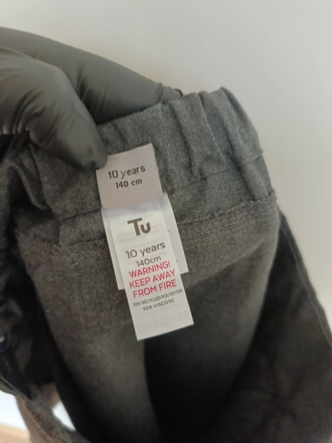 Spódnica dziewczęca TU 10 lat 140 cm grafitowa szkolna plisowana