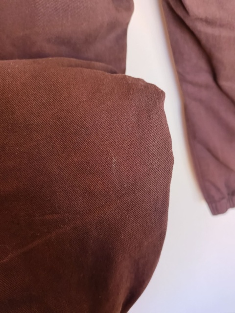 Spodnie cargo damskie Rainbow brązowe bawełniane kieszenie boczne casual rozmiar 50 wady