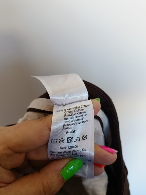 Spodnie cargo damskie Rainbow brązowe bawełniane kieszenie boczne casual rozmiar 50 wady