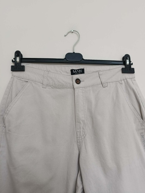 Spodnie męskie beżowe choins Limited Edition – bawełniane eleganckie W30