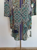 Sukienka damska wzór paisley boho tunika rękaw 3/4 oversize kolorowa