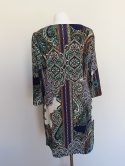 Sukienka damska wzór paisley boho tunika rękaw 3/4 oversize kolorowa