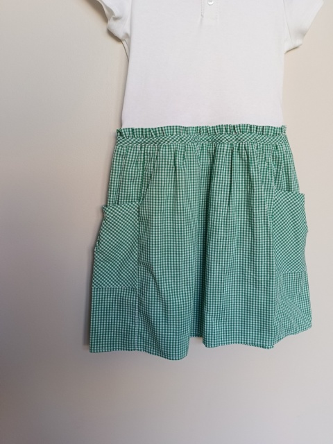 Sukienka dziewczęca George 128-135 cm (8-9 lat) szkolna zielona kratka polo nowa z metką