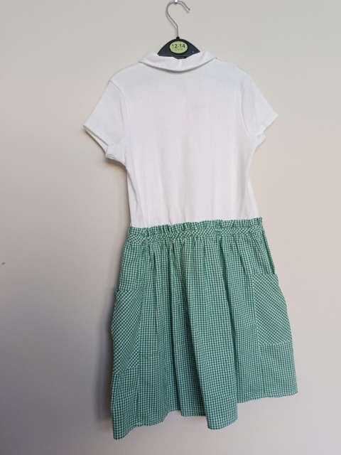 Sukienka dziewczęca George 128-135 cm (8-9 lat) szkolna zielona kratka polo nowa z metką