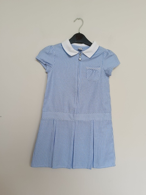 Sukienka szkolna niebieska w kratkę 5 lat