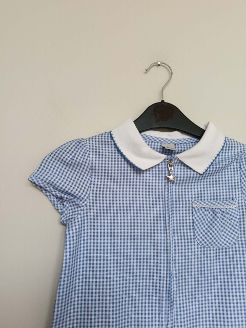 Sukienka szkolna niebieska w kratkę 5 lat