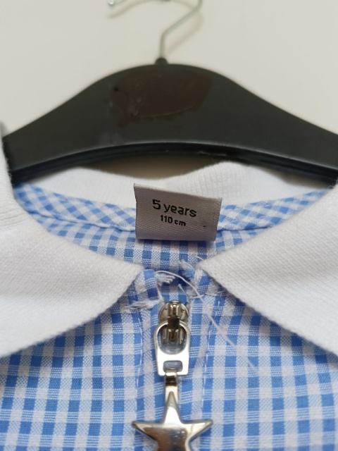 Sukienka szkolna niebieska w kratkę 5 lat