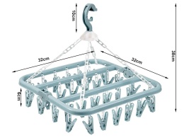 Suszarka wisząca na bieliznę z klamerkami 32 klipsy składana do skarpet i bielizny