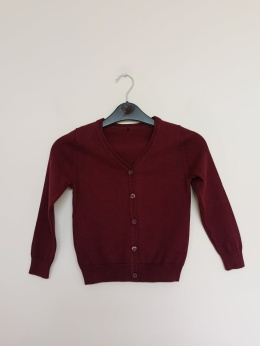 Sweterek zapinany na guziki bordowy 4–5 lat