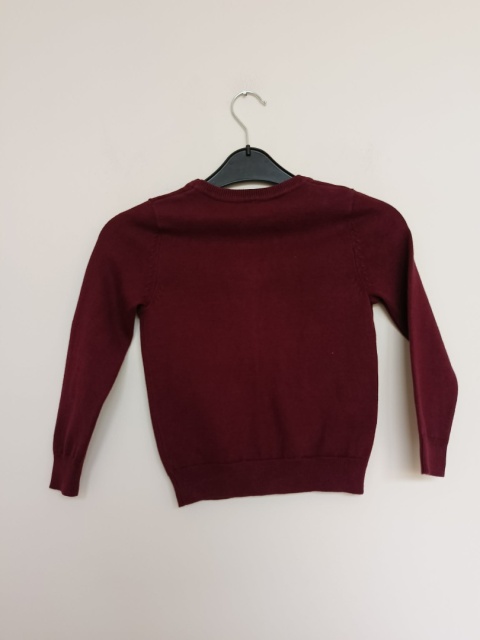 Sweterek zapinany na guziki bordowy 4–5 lat