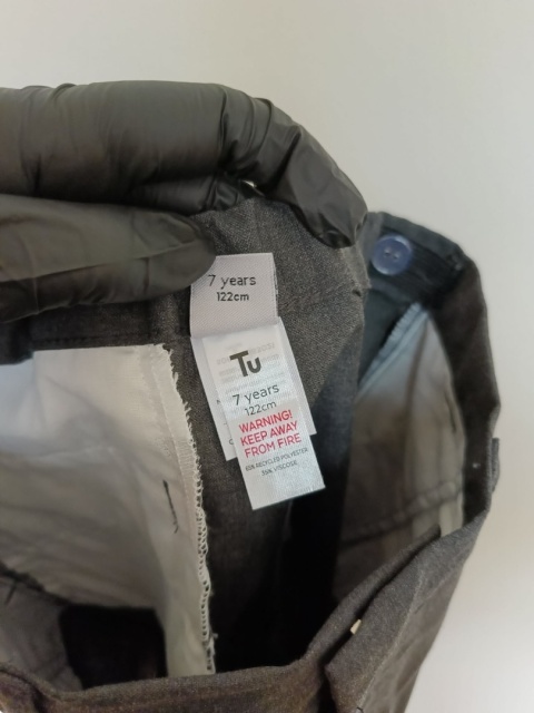 Szorty chłopięce eleganckie TU 7 lat 122 cm grafitowe krótkie spodnie