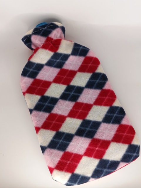 Termofor z miękkim pokrowcem polarowym 1700 ml | Rozgrzewający | Wzór kratka