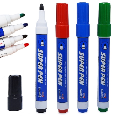 Zestaw markerów suchościeralnych do tablicy whiteboard – 4 kolory