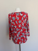 bluzka damska Brandtex Copenhagen czerwona w kwiaty – 100% wiskoza, rozmiar 40