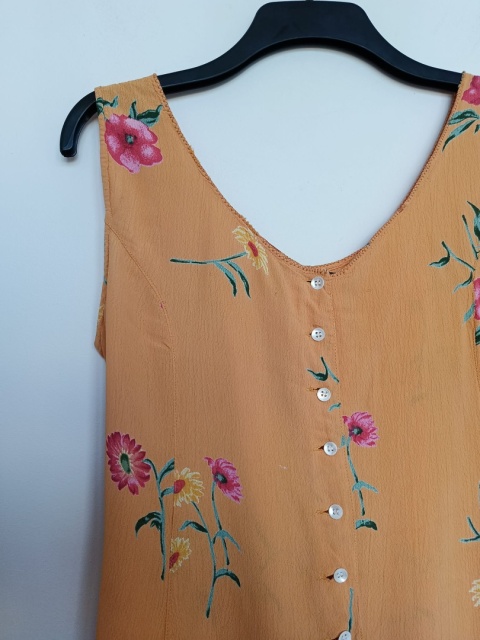 kombinezon damski Caye Theatre pomarańczowy w kwiaty – 100% wiskoza, rozmiar 44