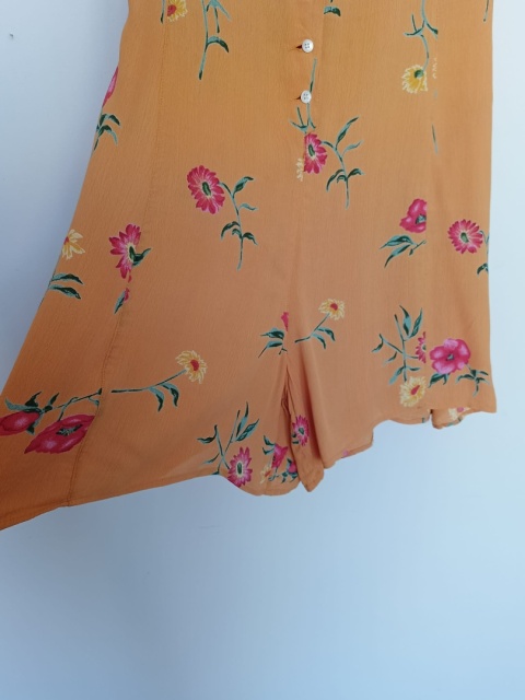 kombinezon damski Caye Theatre pomarańczowy w kwiaty – 100% wiskoza, rozmiar 44