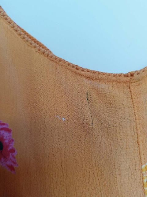 kombinezon damski Caye Theatre pomarańczowy w kwiaty – 100% wiskoza, rozmiar 44