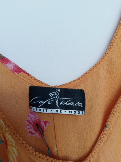 kombinezon damski Caye Theatre pomarańczowy w kwiaty – 100% wiskoza, rozmiar 44