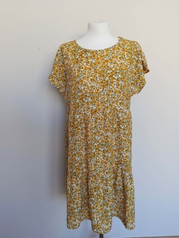 sukienka damska shein w kwiaty żółta luźna letnia rozmiar L 40/42