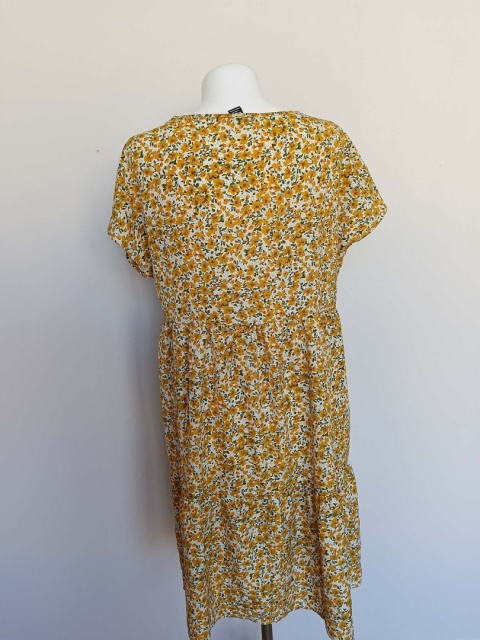 sukienka damska shein w kwiaty żółta luźna letnia rozmiar L 40/42