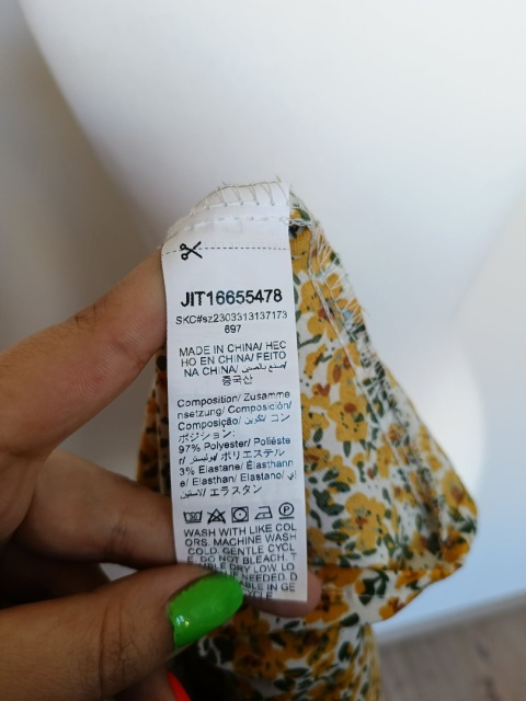 sukienka damska shein w kwiaty żółta luźna letnia rozmiar L 40/42