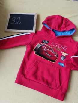 Bluza Disney Cars Zygzak McQueen 92 chłopięca czerwona z kapturem