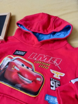 Bluza Disney Cars Zygzak McQueen 92 chłopięca czerwona z kapturem