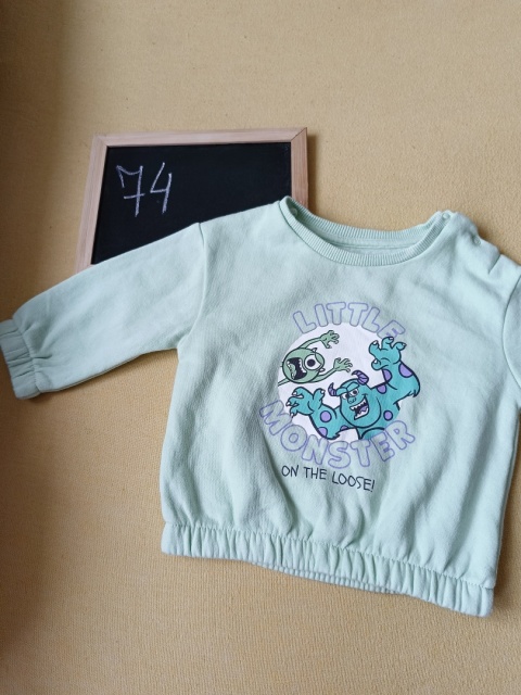 Bluza Disney Primark 74 6-9 mies. Monsters zielona