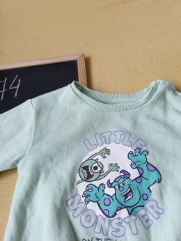 Bluza Disney Primark 74 6-9 mies. Monsters zielona