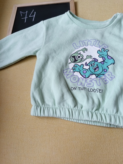 Bluza Disney Primark 74 6-9 mies. Monsters zielona