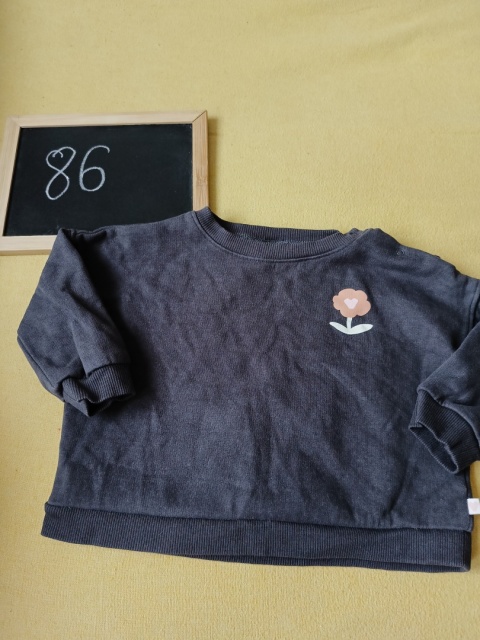 Bluza NEXT 86 szara w kwiatki 12-18 miesięcy bawełna