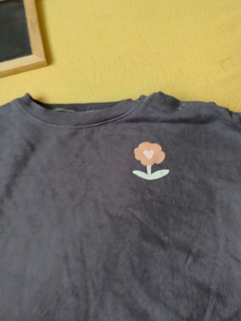 Bluza NEXT 86 szara w kwiatki 12-18 miesięcy bawełna