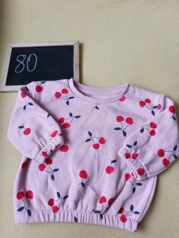 Bluza Primark 80 różowa w wisienki 9-12 mies.