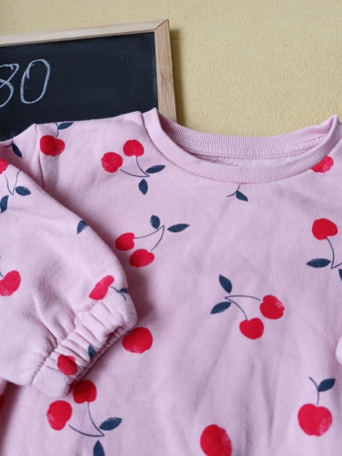 Bluza Primark 80 różowa w wisienki 9-12 mies.