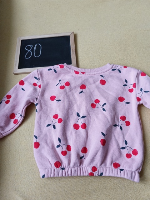 Bluza Primark 80 różowa w wisienki 9-12 mies.