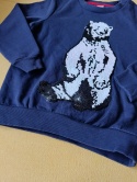 Bluza chłopięca TU 98 cm miś cekiny zmienne granatowa 3 lata