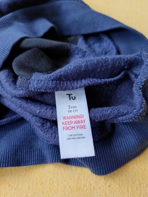 Bluza chłopięca TU 98 cm miś cekiny zmienne granatowa 3 lata