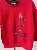 Bluza czerwona dinozaur T-rex M&S 3-4 lata 104 cm
