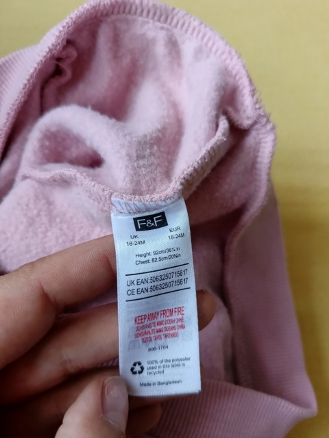 Bluza dziewczęca F&F 92 różowa falbanki 18-24 miesiące